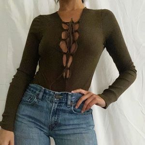Hunter green bodysuit